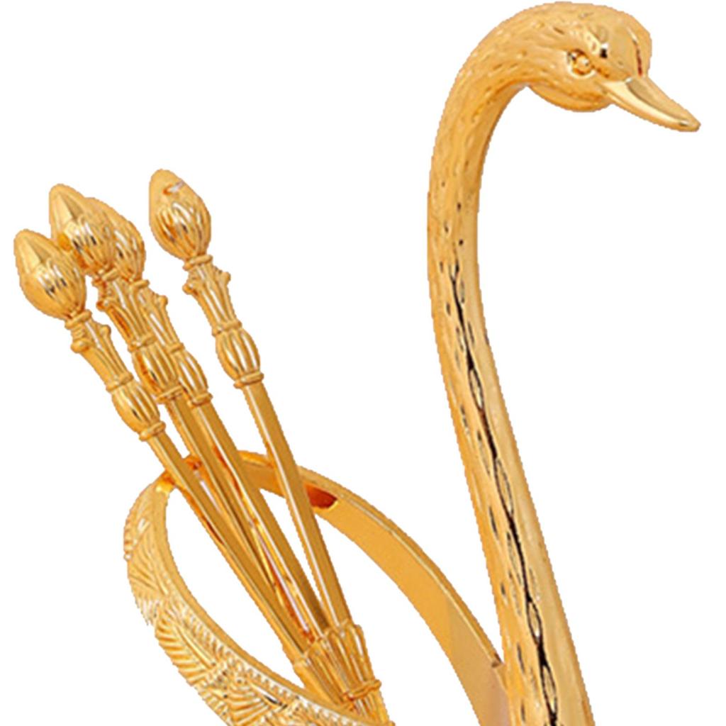 Dessert Flatware Set Swan Spoon Organizer Dinnerware Base Holder for Restaurant Decor
