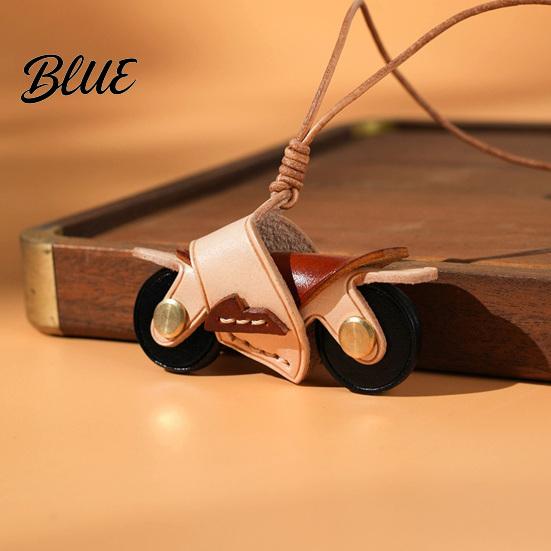 Retro Motorcycle Hanging Ornament Faux Leather Decoration Handcrafted Motorbike Backpack