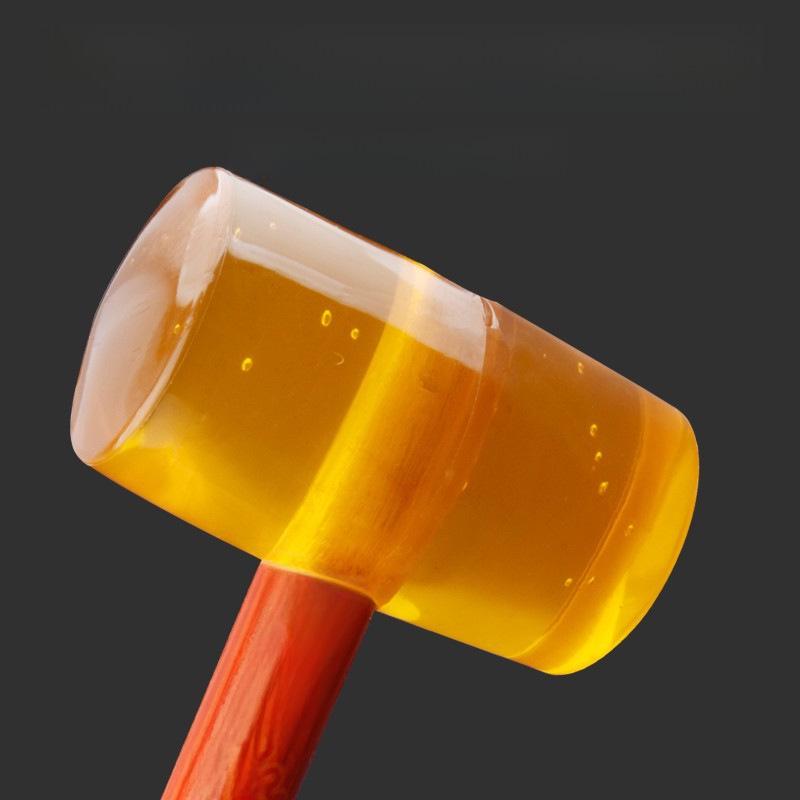 Martelo de borracha transparente com cabo de madeira - ideal para instalação de azulejos, mármores e pisos