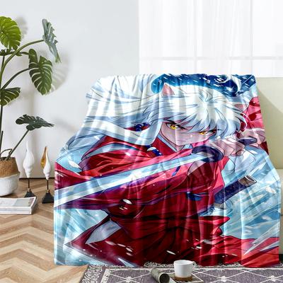 Inuyasha Theme Printed Blanket - Perfect for Couch, Bed, Travel & Outdoor Use | Machine Washable, Cozy & Durable.