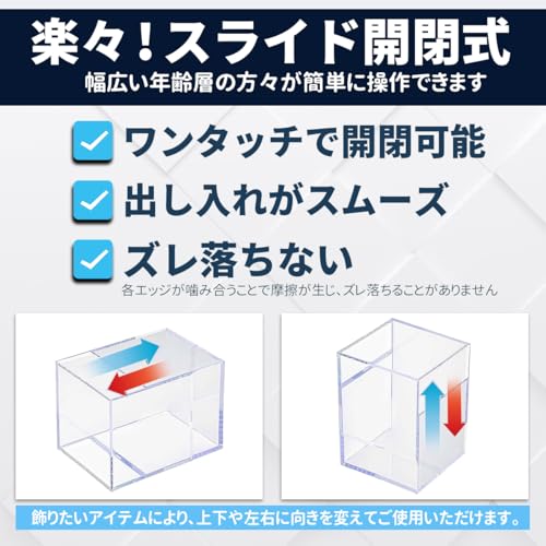 Minoru Chemical Industry Co., Ltd. Minoru Cube UV UV Protection, Made in Japan, Transparent Display Case, Large, Long Size
