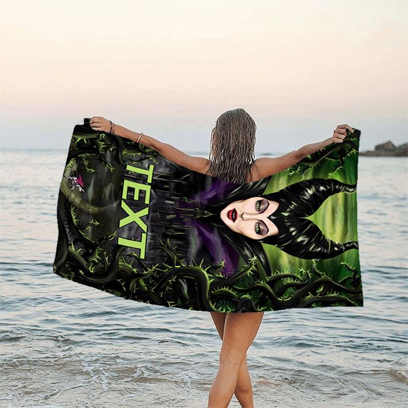 1pc Villain2 Beach Towel with Custom Name, Beach/Swimming/Bath/Picnic/Camping Towel, Suitable for Seaside Beaches