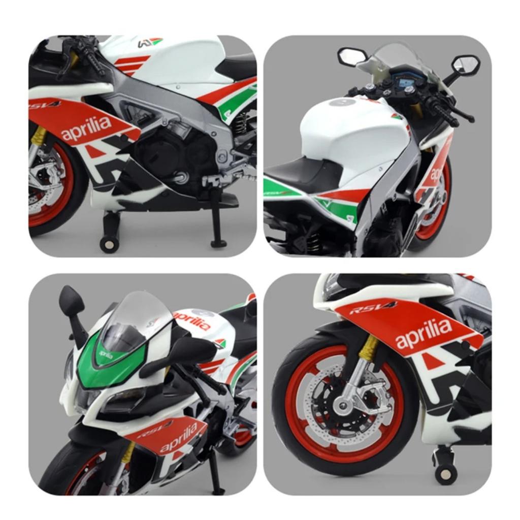 1/12 Aprilia RSV4 Alloy Racing Motorcycle Model Diecast Metal Street Cross-country Motorcycle Model Simulation Children Toy Gift
