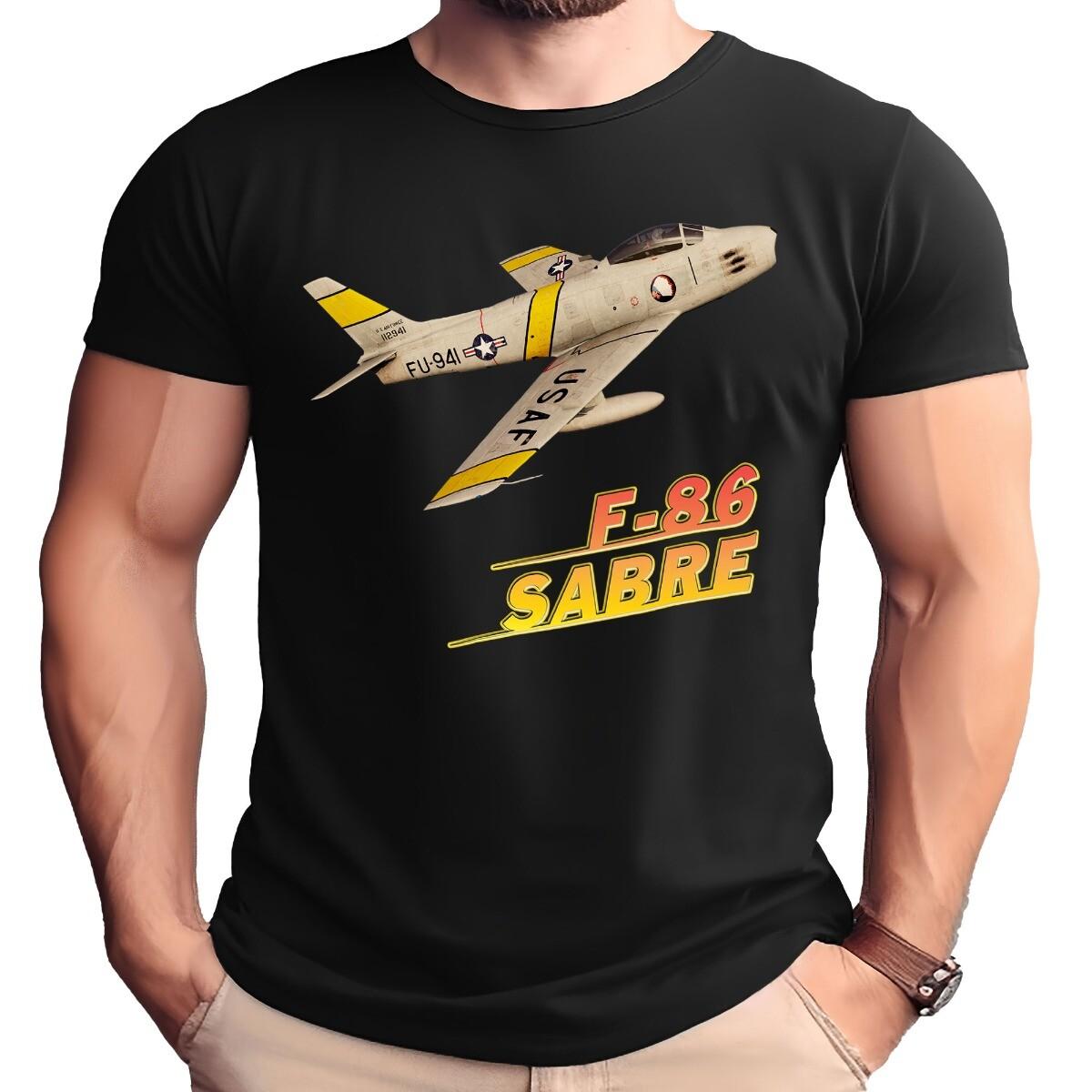 F-86 Sabre Black Adult Shirt XXXL