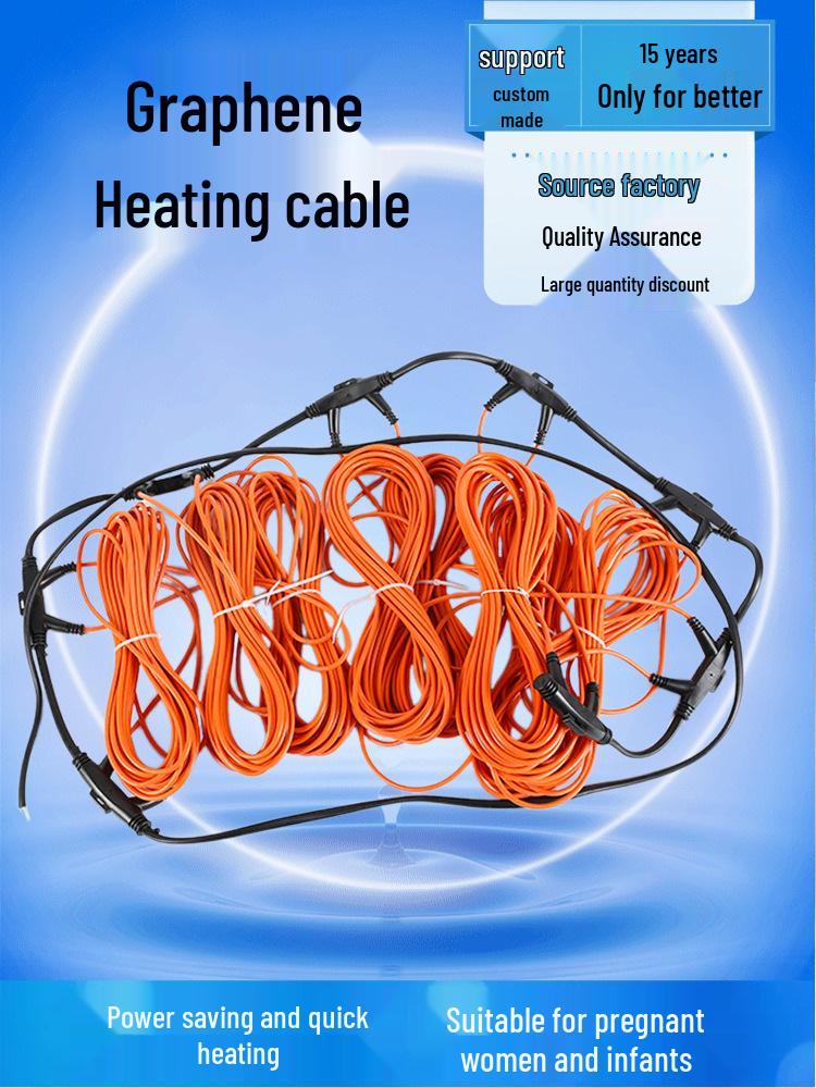 

Graphene Electric Carbon Fiber Floor Heating Cable - Household and Farm Use 1 cable for 1.5m²