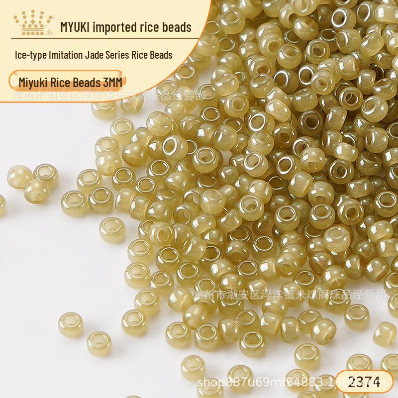 3mm Miyuki Imitation Jade Rice Beads for DIY Jewelry and Bracelets