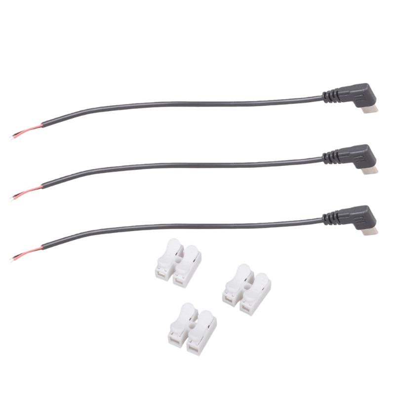 USB C Pigtail Cable 5V USB Type C Male Plug to 2 Pin Bare Wire Extension Power Cable for USB C Equipment Replacement