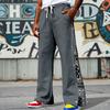 Mens American Hip Hop High Street Loose Paisley Straight Leg Casual Sweatpants