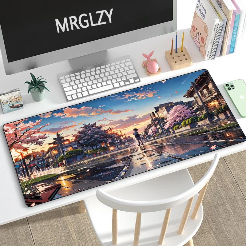 1 Piece Gaming Mouse Pad Large Keyboard Pad 1000x500x3MM Landscape Anime Mouse Pad Suitable for Keyboard Desk, with Non-slip