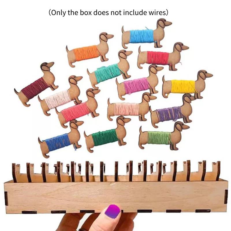 

Animal Cute Wooden Bobbin Set Rabbit Cat Sheep Dog Thread Holder Organizer Decor Dog