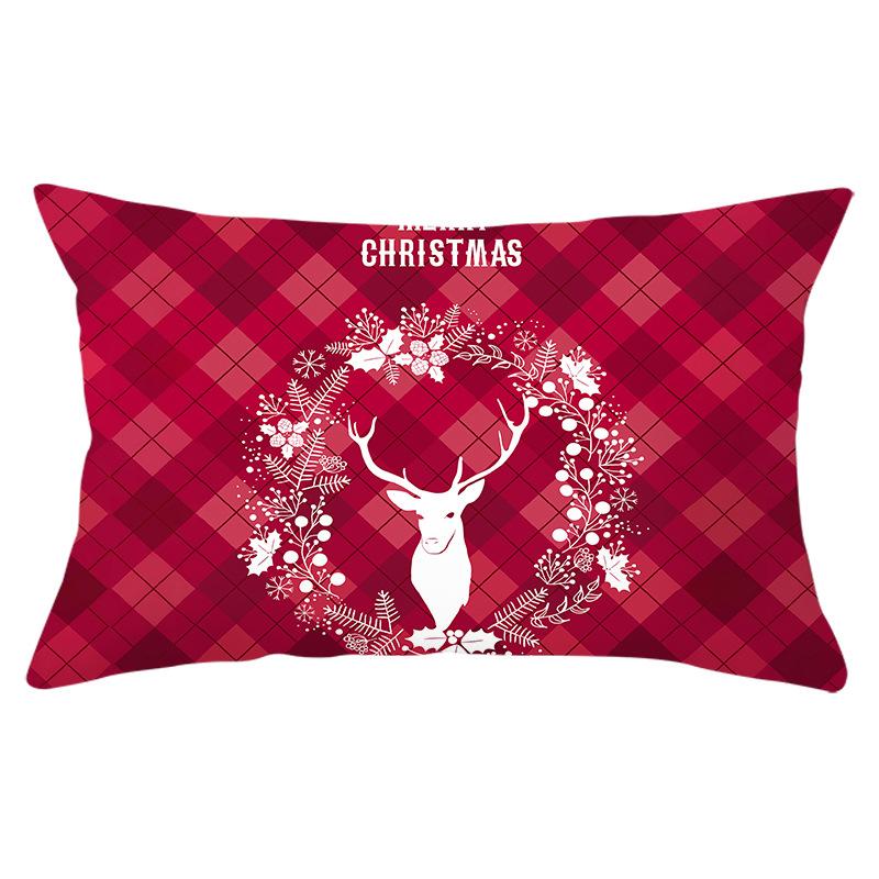 New Christmas Red Series Peach Skin Waist Pillowcase Home Accessories Sofa Cushion Cover Throw Pillow Cover