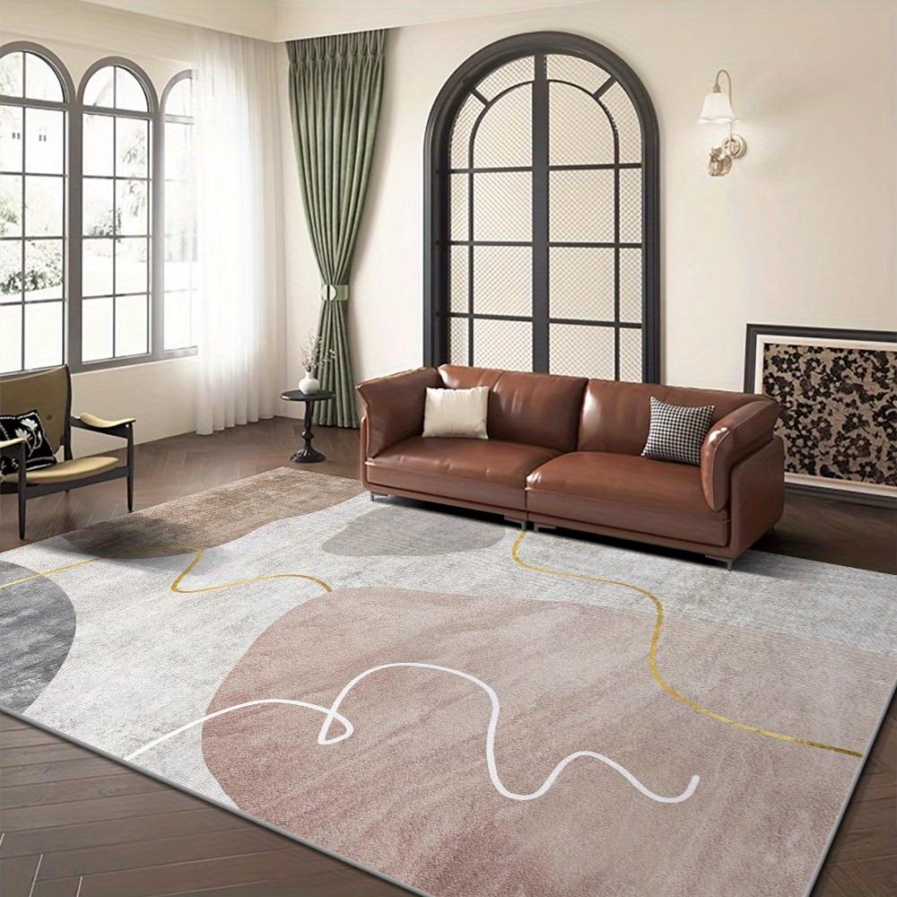 Extra Large Area Mat Non Slip Plush Mat Beige White Golden Soft Thick Padding Living Room Bedroom Hallway Machine Floor Mat