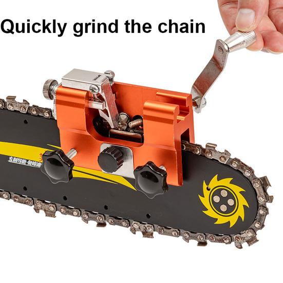 1 Set Chainsaw Sharpener Kit with 3/5/10 Sharpening Rods Portable Hand Crank Chainsaw Sharpening Jig Tools Kit with Sharpening Heads