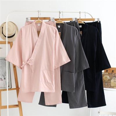 Japońskie piżamy Kimono: Męski/Damski Dwuwarstwowy Bawełniany Dres Sauna na Wiosnę/Jesień, Cienki Zestaw Domowy Unisex