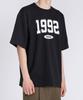 UNDEROFF [Set] Oversized Crew Neck University+1992 Short Sleeve T-Shirt White/Red (C Type)