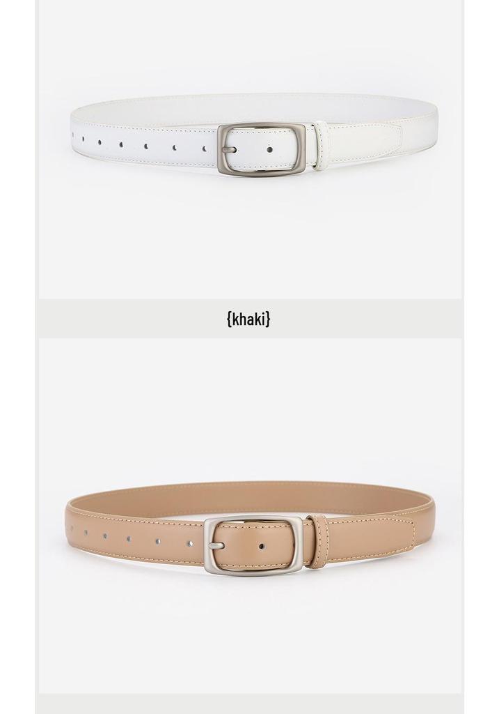 Women's 2024 Genuine Leather Belt - Versatile, Soft Cowhide Waistband for Jeans, Decorative Black.