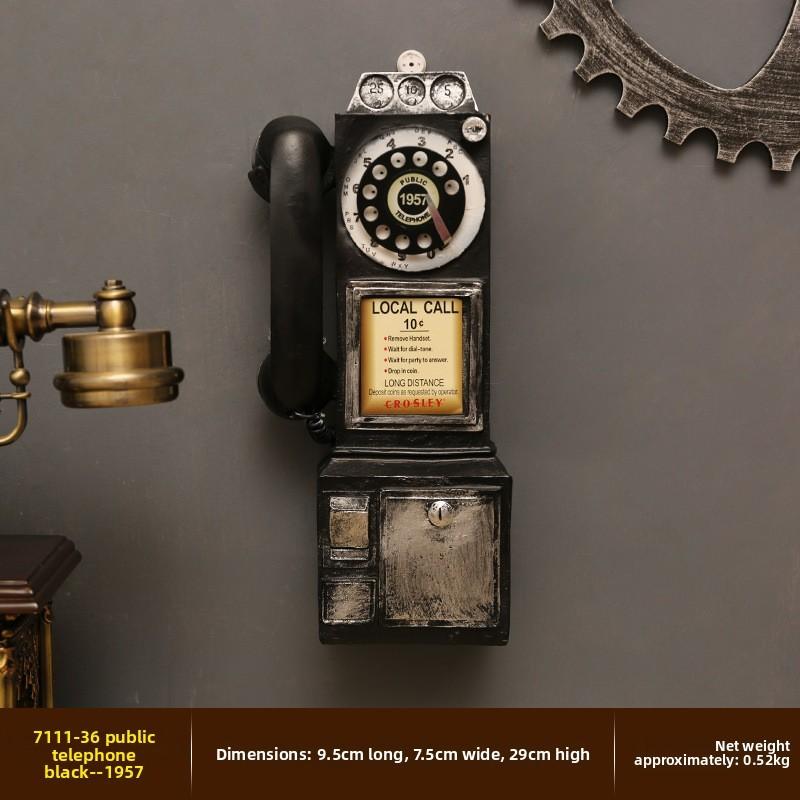 Retro Telephone Style Resin Wall Art Desk Decoration For Home Office