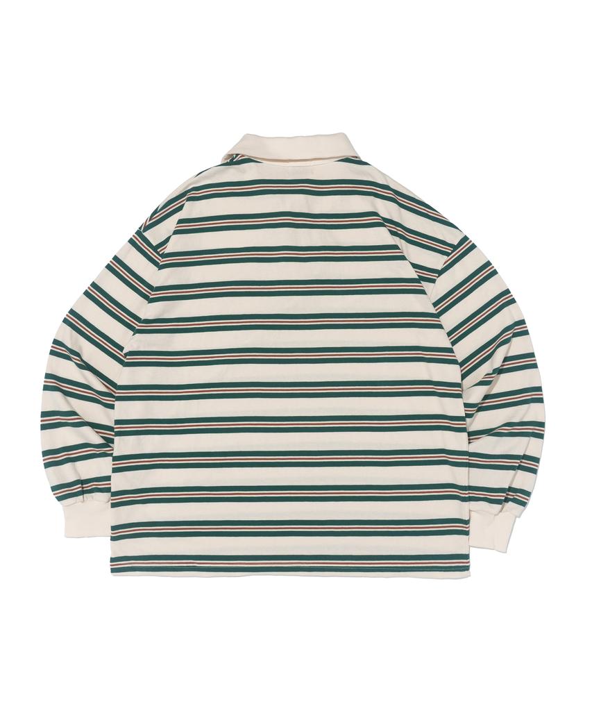 CARGOBROS FÜR DAMEN Gestreiftes lockeres Poloshirt (Elfenbein)
