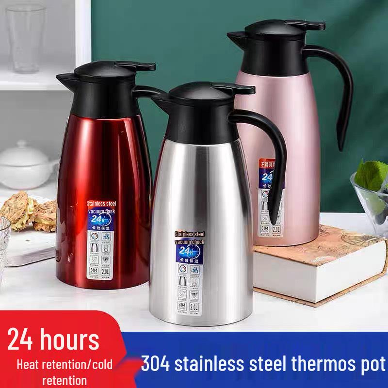 2L Nerezová vakuově izolovaná konvice na kávu: Velkokapacitní termofor pro domácí použití - Skvělý dárek