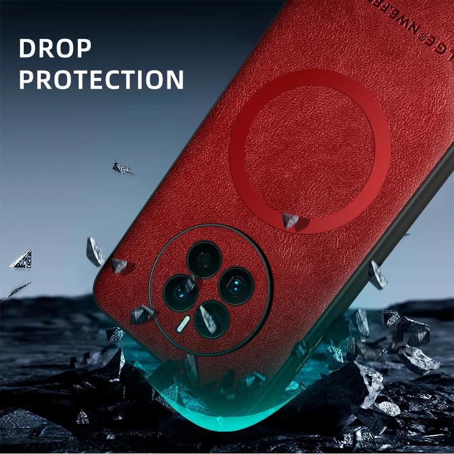 For Huawei Mate 50 50 Pro 50E PU Leather Magnetic Ring Soft Edge Anti-Drop Anti-Fingerprint Phone Case