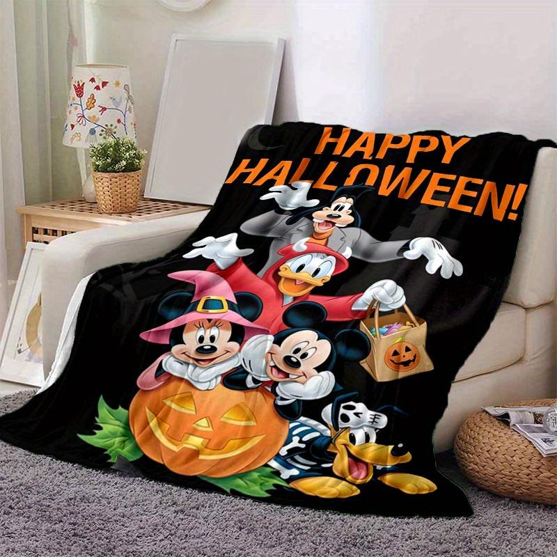 1 szt., Wesołego Halloween! Świętuj z postaciami Disneya na przytulnym kocu dekoracyjnym. Idealny na prezent, flanelowy koc, idealny do sypialni