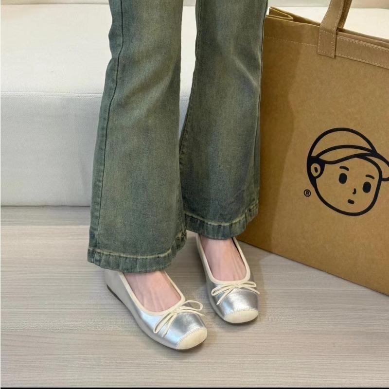 Silver Inner Height Increase Mary Jane Single Shoes Women's New Small Light Mouth Thick Heel High Heels