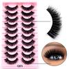 10 Pairs Eyelashes Natural Long 3D Mink Lashes Fluffy Volume Mink False Eyelashes Cruelty Free Wispy Lashes Makeup