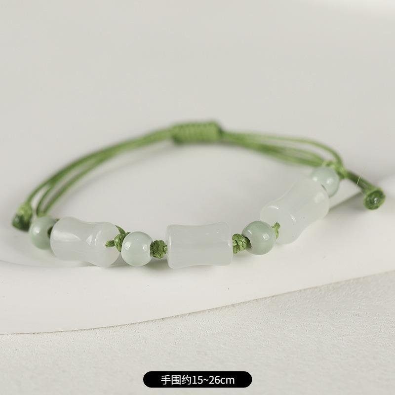 Retro ceramic flower woven bracelet niche literary hand rope small fresh bell bracelet female