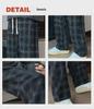 Herren Kord Plaid Lässige Weitbein Hose - Hong Kong Stil, Trendy, Locker sitzend, Gerade Bein Hose