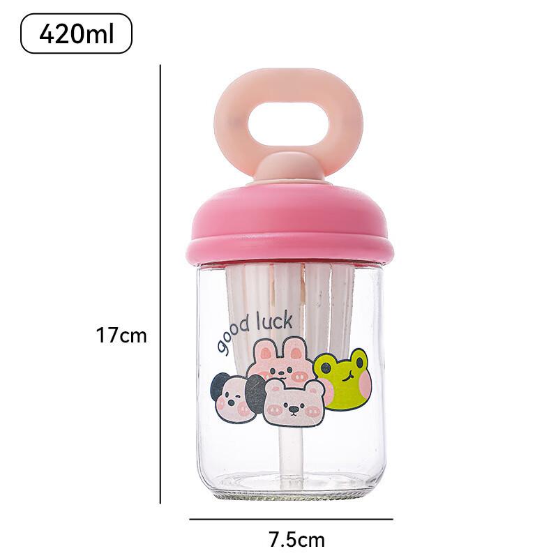 Teletubbies Transparent Glass Straw Cup