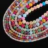1String 4-10mm Mixed Color Glass Beads Round Crackle Spacer Beads DIY Bracelet Necklace for Jewelry Making Supplies Accessories