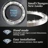 Car Interior Decor Logo Stickers, Shiny Rhinestone Car Ring Accessory for Women, Car Parts Ignition Start Button