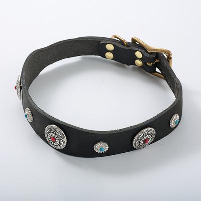 Cowhide Dog Collar Medium and Large Dog Neck Cover Horse Dog Rottweiler Collar Cowhide Accessories Collar