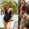 Elegant Maternity Swimwear One-Piece Draw String Ruffles Swimsuit Pregnant Women Ideal for Beaches Pools and Outdoor Activities