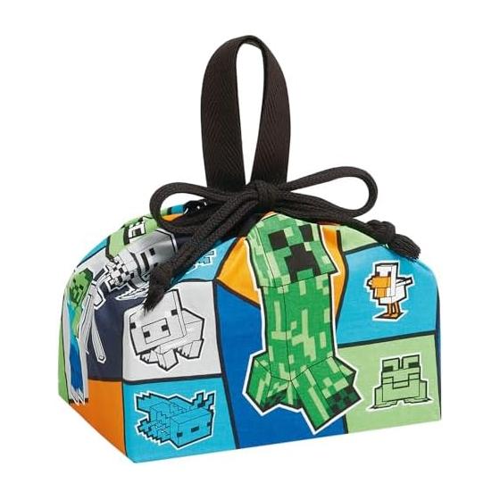 Skater Lunch Bag for Children Drawstring Lunch Bag Made in Japan Minecraft 25 Minecraft Boys KB7-A