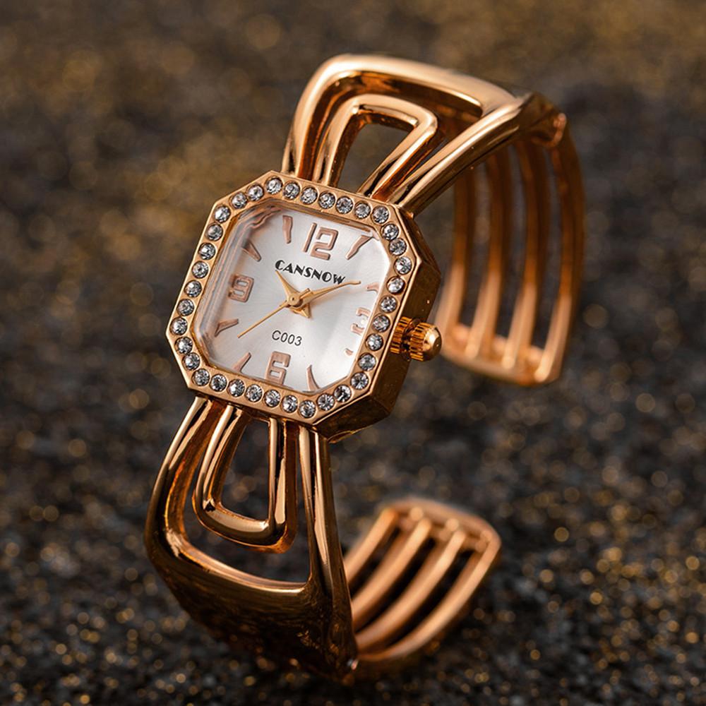 CANSNOW Luxury Watch Female Fashion Stainless Steel Women's Bracelet Bangle Watches Ladies Elegant Dress Watch Bayan Kol Clock