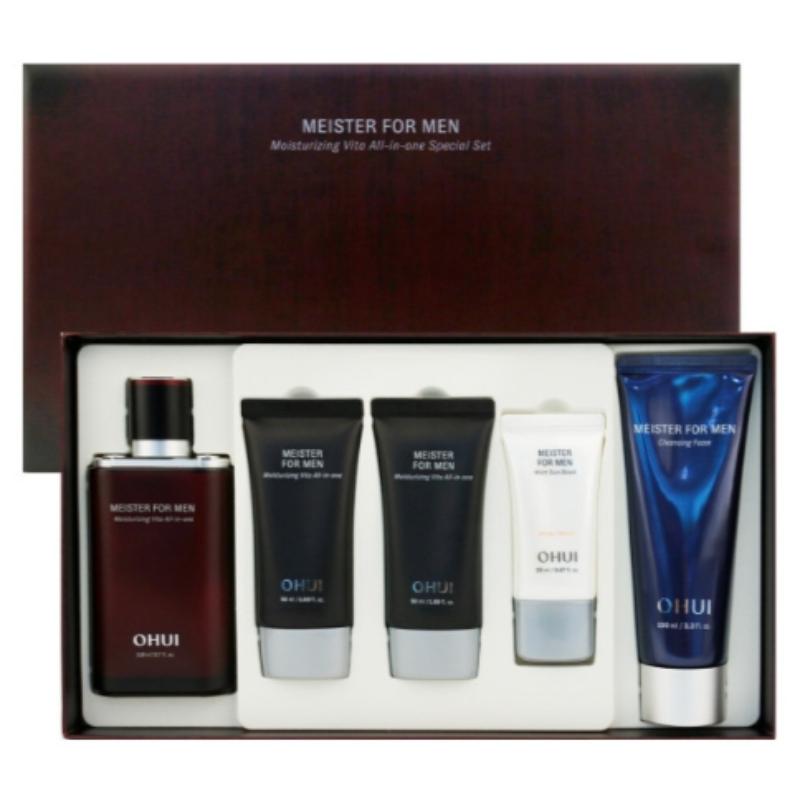 

O HUI Meister For Men Moisturizing Vita All-In-One Special Set – Men’s All-in-One Skincare 110ml with 50ml x 2, Sun Block 20ml & Cleansing Foam 100ml All-In-One Special Set