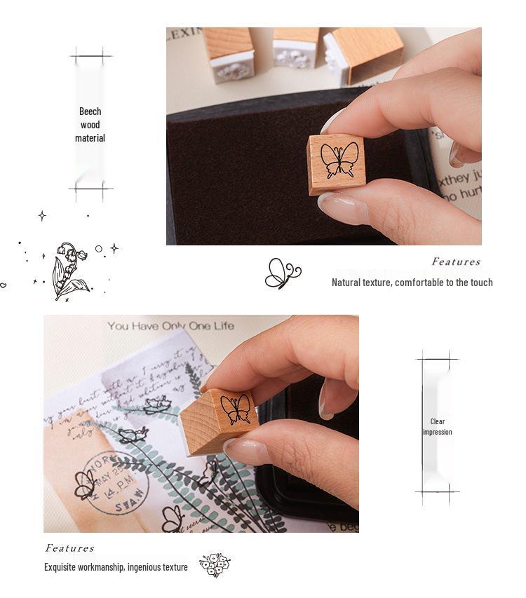 Colorful Butterfly Wooden Stamp for Kids' Diaries