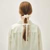 REGULAR LOGO SATIN HAIR RIBBON SCRUNCHIE 2PACK Ivory