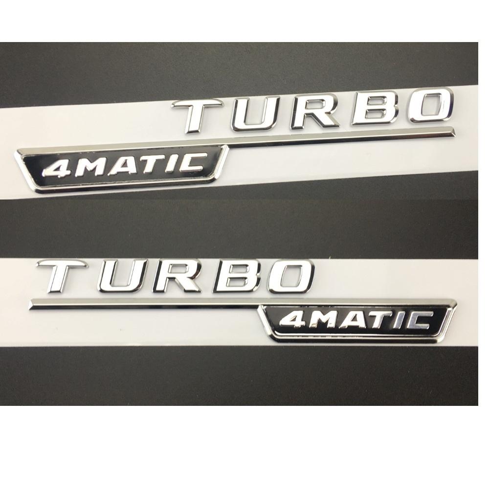 BAH2 For Mercedes Benz A35 A45 CLS53 CLA35 CLA45 GLA45 AMG 1 Pair TURBO 4MATIC Fender Emblems Badges Symbols Sticker
