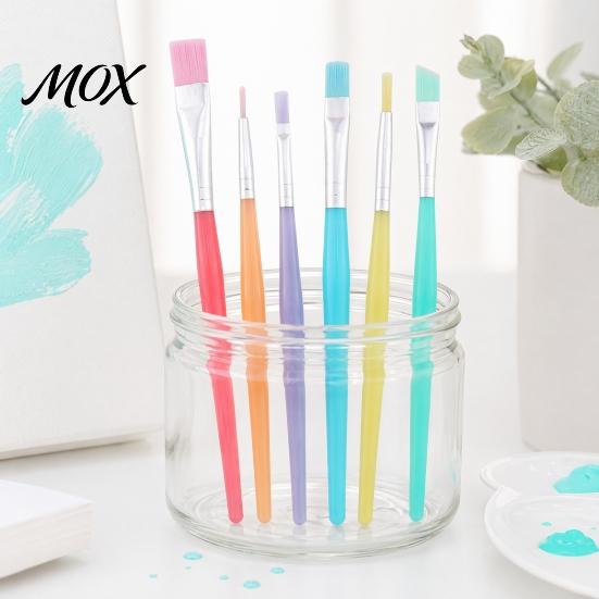 High Elasticity Art Brushes 6PCS Paint Brush, with Candy Colored Design, Flexible Nylon Oil Painting Bristles for Watercolor Acrylic Artist Supplies