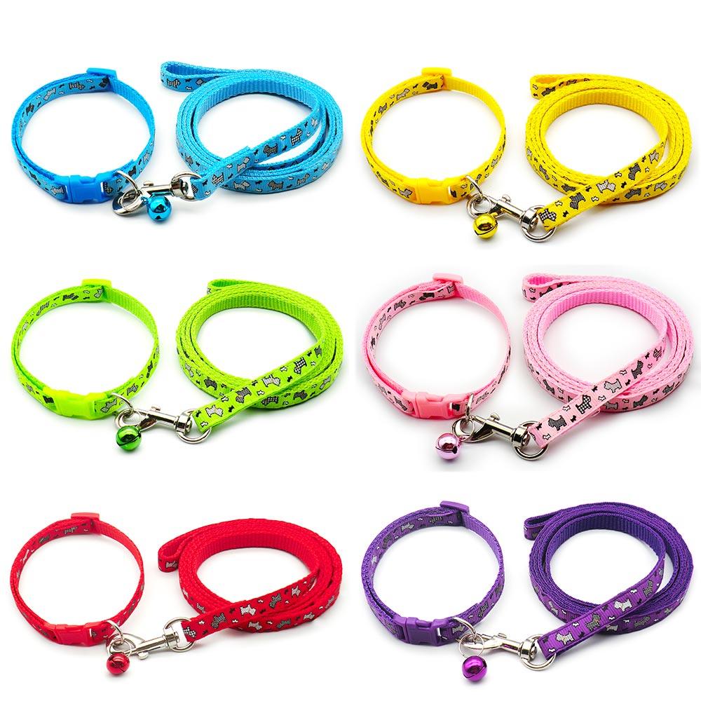 24set Adjustable Reflective Collars With Leash Cat Traction Rope Outdoor Dog Walking Anti-lost Pet Lead Supplies