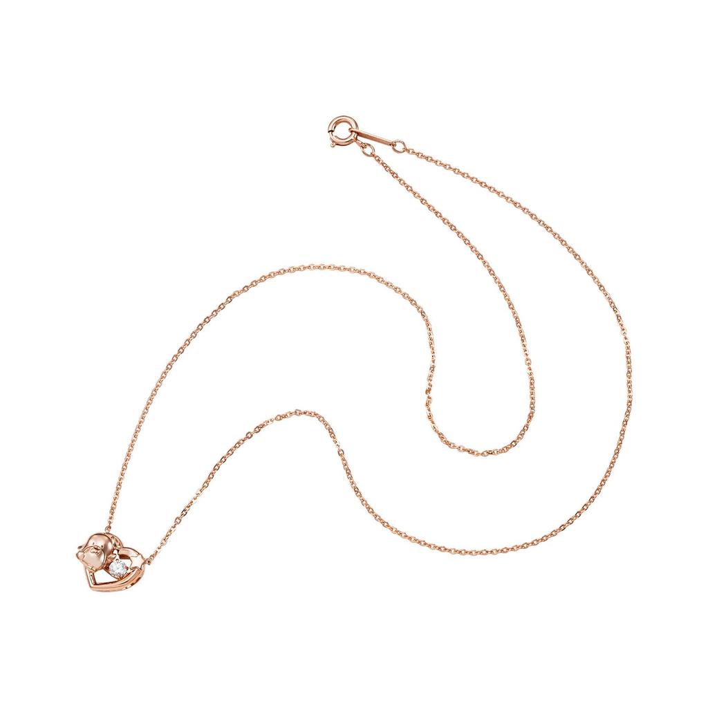 Tuxedo Sam 45th Anniversary Sanrio Characters Dancing Stone Silver Necklace [White Clover] SATA45-N001PG