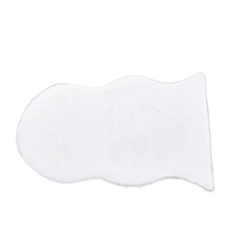 Irregular Long Pile Plush Sofa Cushion Rug - Faux Rabbit Fur for Living Room, Coffee Table, Bedroom, or Bedside.