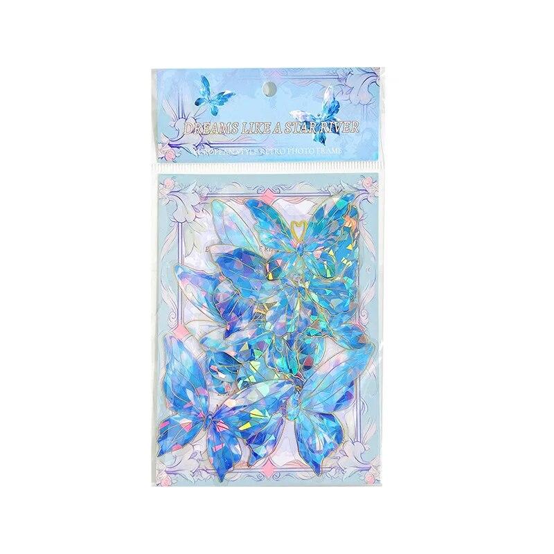 3D Laser Butterfly Stickers Decorated Gold Stamping with Various Shapes for Gifts Can Self Adhesive for Freely