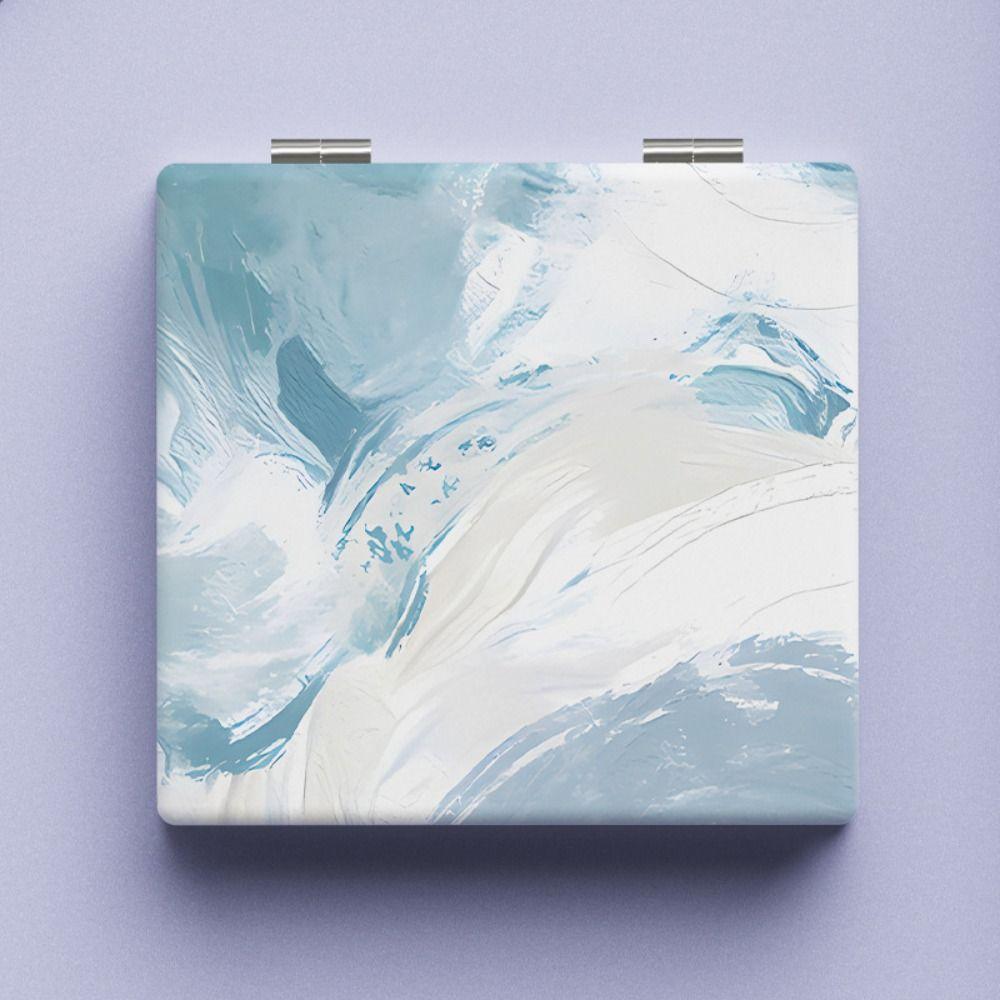 Abstract Oil Painting Style Pattern Folding Makeup Mirror Double-Sided Cute Small Mirror  Makeup