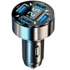 Populaire autolader van aluminiumlegering met snelladen, digitaal display en Flash Charging, compatibel met Android en Apple.