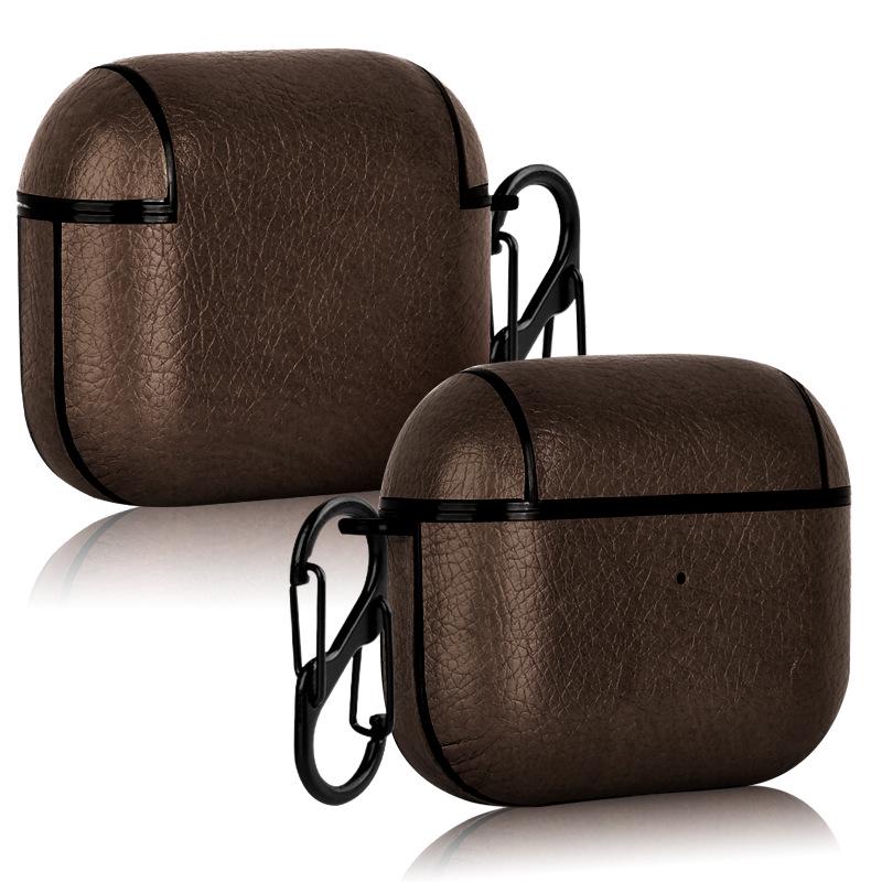 

Apple AirPods Pro2 Leather Ear-hook Protective Case AirPods 1/2 Gen темно-коричневого кольору