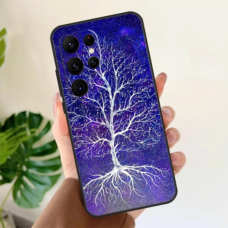 Tree of Life Space Galaxy Stars Soft Case For Samsung Galaxy S25 S21 S22 S23 S24 Ultra S9 S10 Plus S20 FE S24 FE Phone Cover