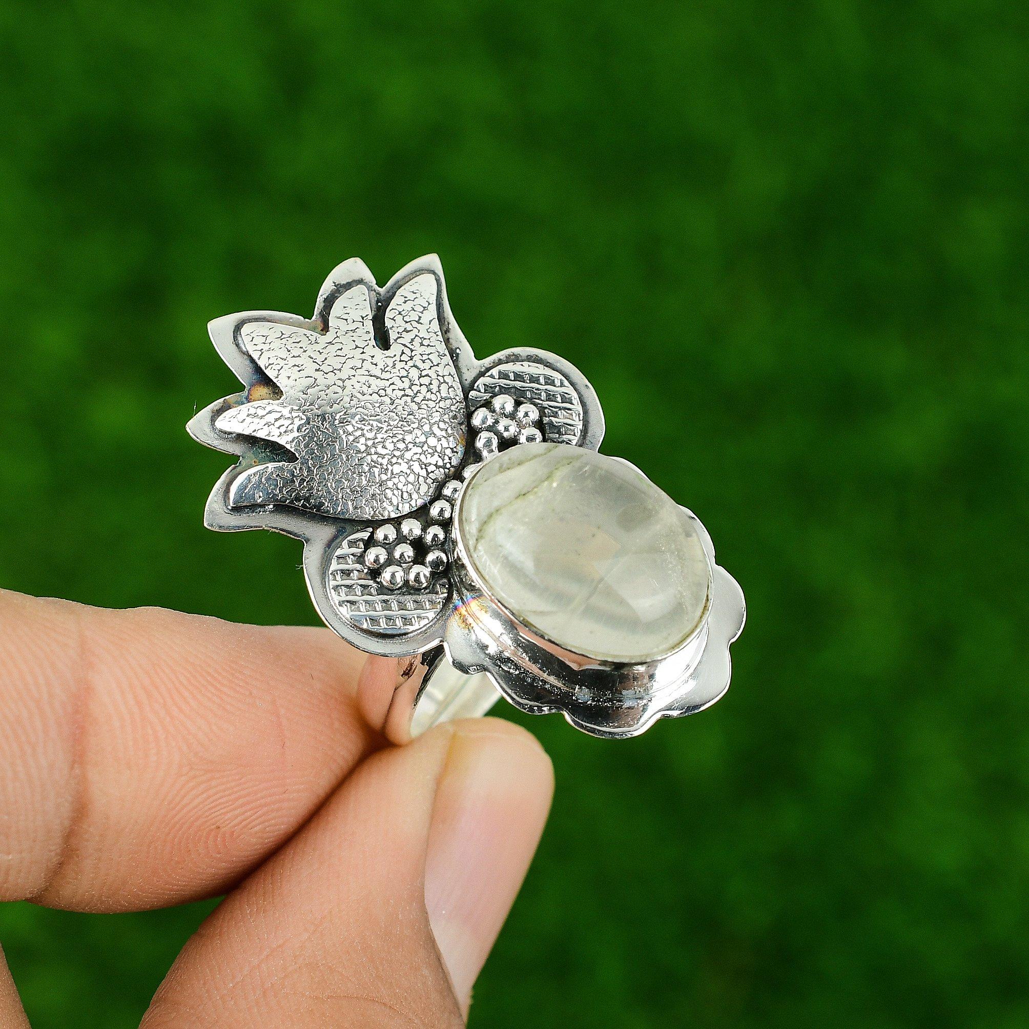 

Серебро 925 пробы Овальный Камень Лунный камень Июнь Кольцо-обещание на день рождения дочери Ювелирное изделие Adjustable